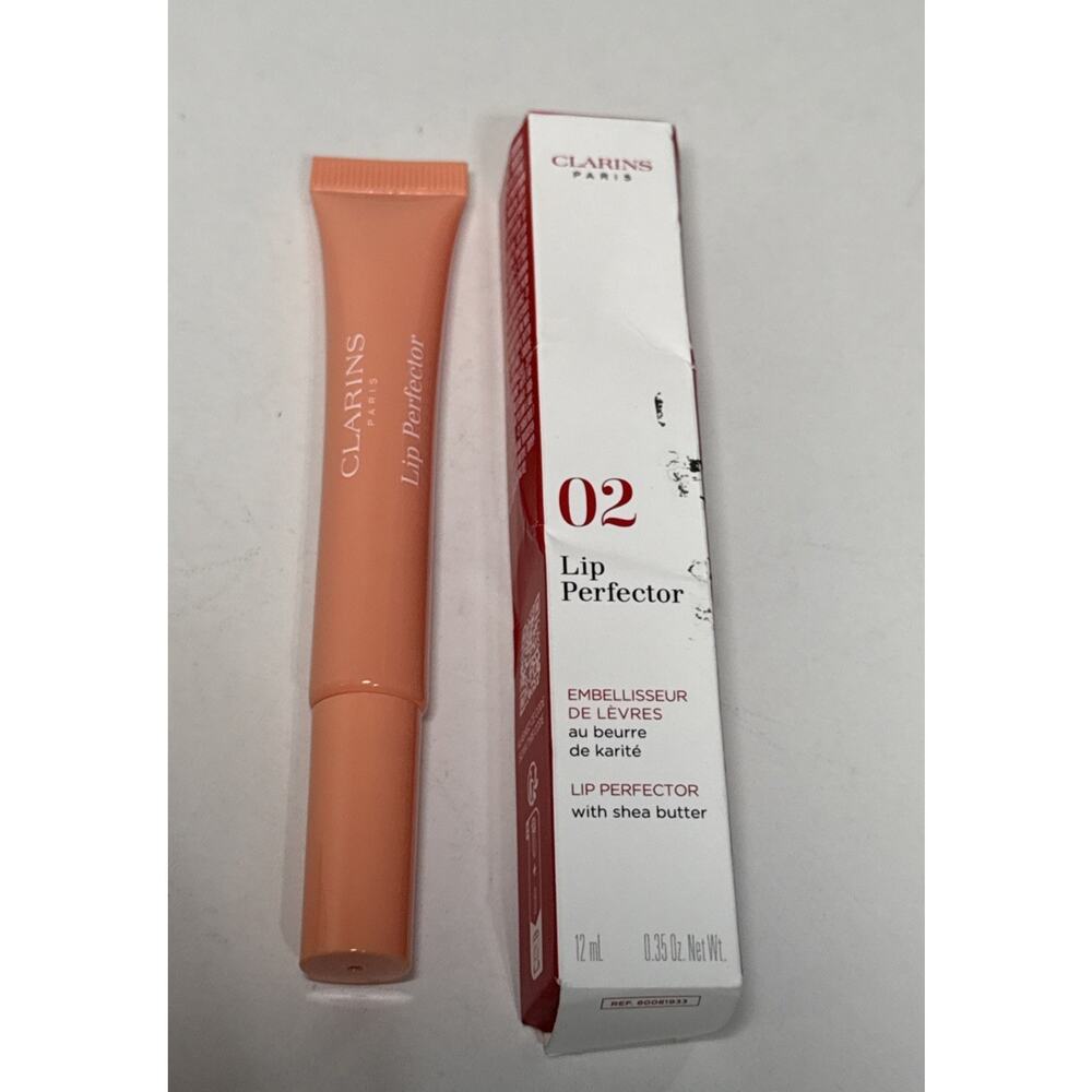 Clarins Lip Perfector With Shea Butter Shade 02 Apricot Shimmer 12ml NIB